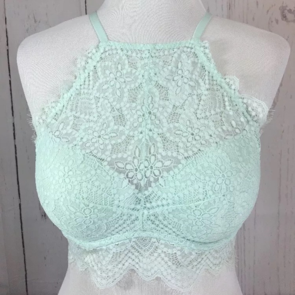 NEW PINK Victoria's Secret Mint High Neck Bra - M - Picture 3 of 6